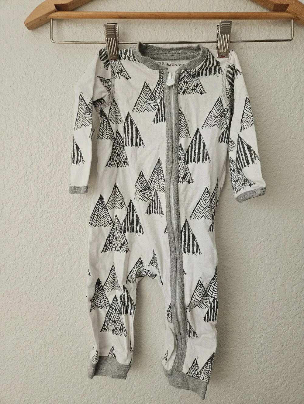 burts bees organic cotton mountain neutral sleeper, 3 months